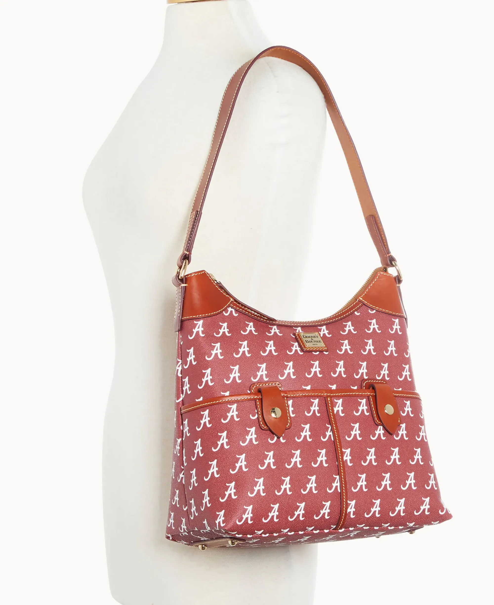 Dooney & Bourke Game Day Ready|Printed Fabric<Collegiate University of Alabama Zip Hobo U OF ALABAMA