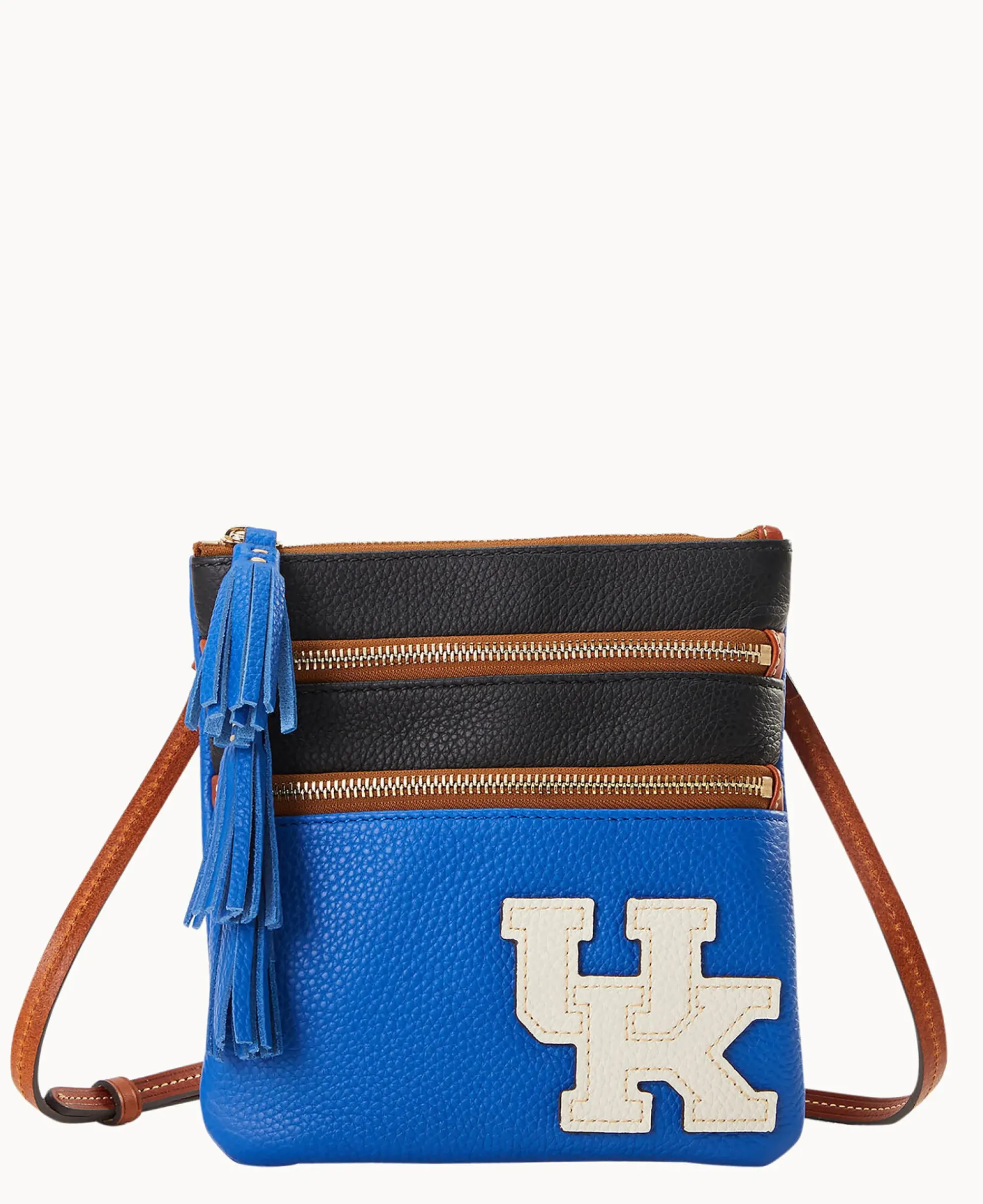 Dooney & Bourke Printed Fabric|Pebbled Leather<Collegiate Triple Zip Crossbody University of Kentucky