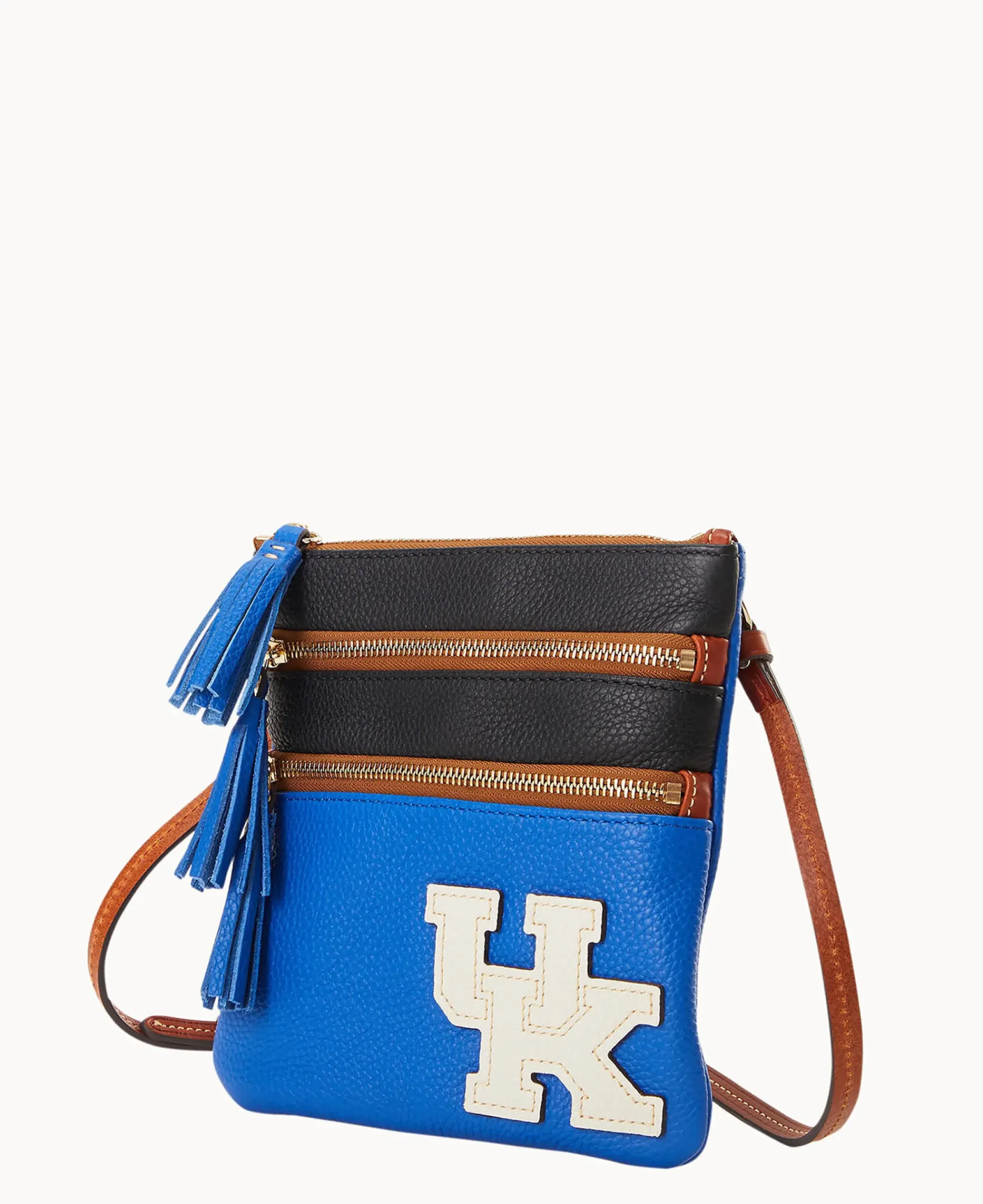 Dooney & Bourke Printed Fabric|Pebbled Leather<Collegiate Triple Zip Crossbody University of Kentucky