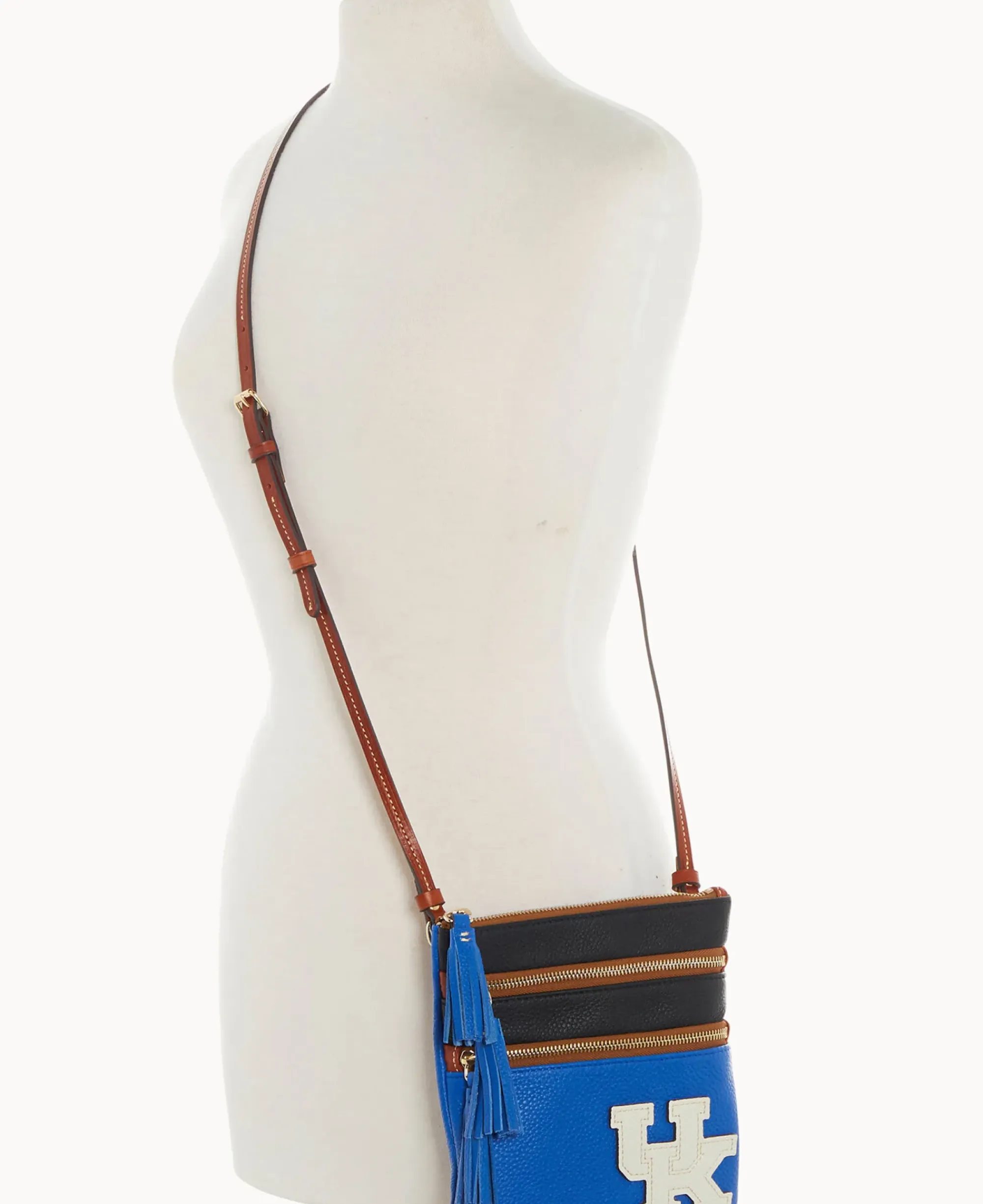 Dooney & Bourke Printed Fabric|Pebbled Leather<Collegiate Triple Zip Crossbody University of Kentucky