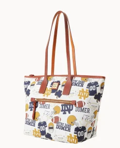 Dooney & Bourke Game Day Ready|Printed Fabric<Collegiate University of Tote NOTRE DAME