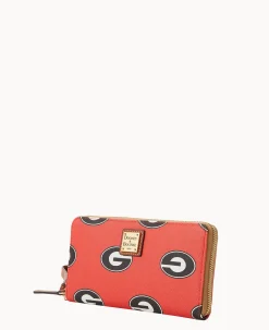 Dooney & Bourke Grab and Go|Wristlets<Collegiate University of Large Zip Around Wristlet Georgia