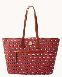 Dooney & Bourke Game Day Ready|Printed Fabric<Collegiate University of Georgia Large Tote U OF GEORGIA