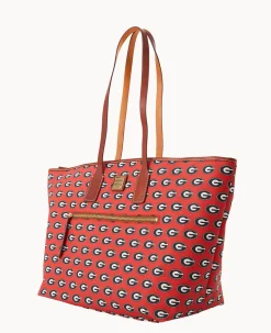 Dooney & Bourke Game Day Ready|Printed Fabric<Collegiate University of Georgia Large Tote U OF GEORGIA