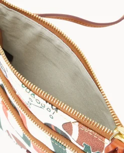 Dooney & Bourke Game Day Ready|Printed Fabric<Collegiate University of Miami N S Triple Zip Crossbody U OF MIAMI