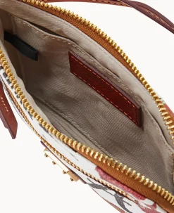 Dooney & Bourke Grab and Go|Wristlets<Collegiate University of Alabama Zip Around Wristlet White Multi