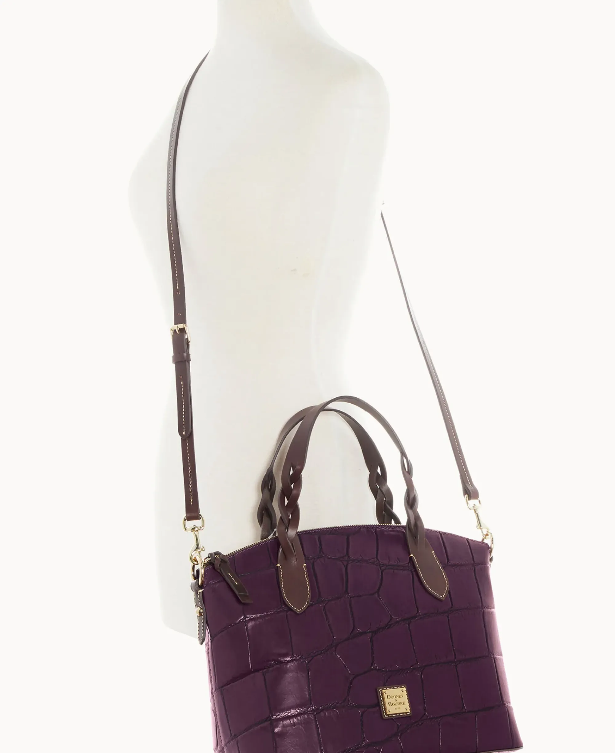 Dooney & Bourke Picnic in the Park|Exotic Leather<Denison Celeste Satchel Plum Wine