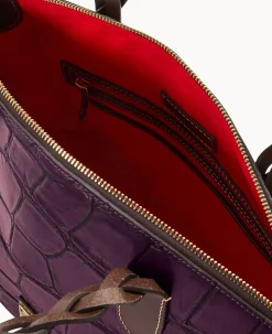 Dooney & Bourke Picnic in the Park|Exotic Leather<Denison Celeste Satchel Plum Wine