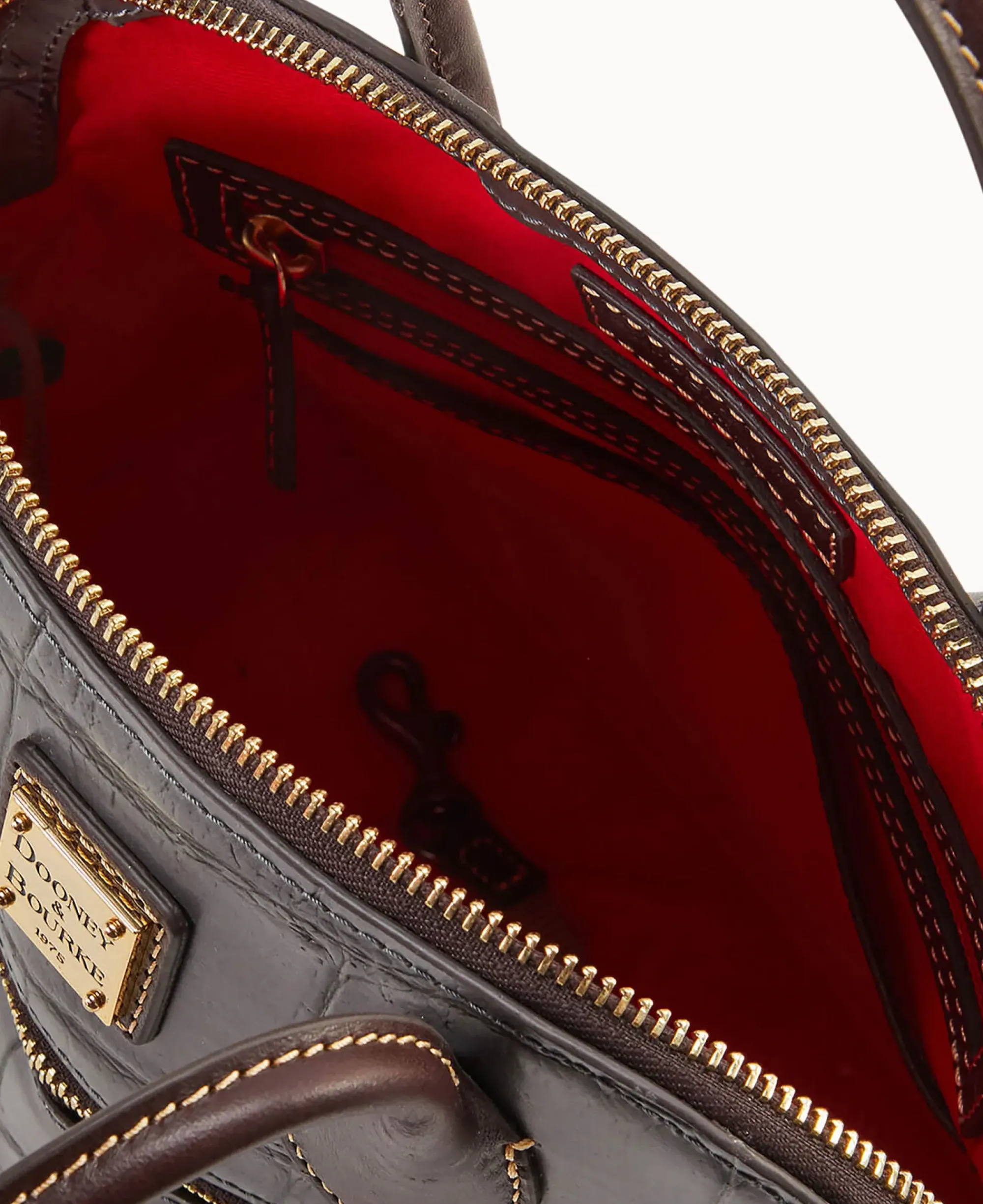 Dooney & Bourke Picnic in the Park|Exotic Leather<Denison Domed Satchel Smoke Grey