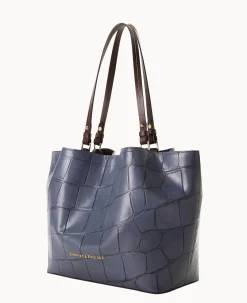 Dooney & Bourke Picnic in the Park|Exotic Leather<Denison Flynn Steel Blue