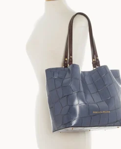 Dooney & Bourke Picnic in the Park|Exotic Leather<Denison Flynn Steel Blue