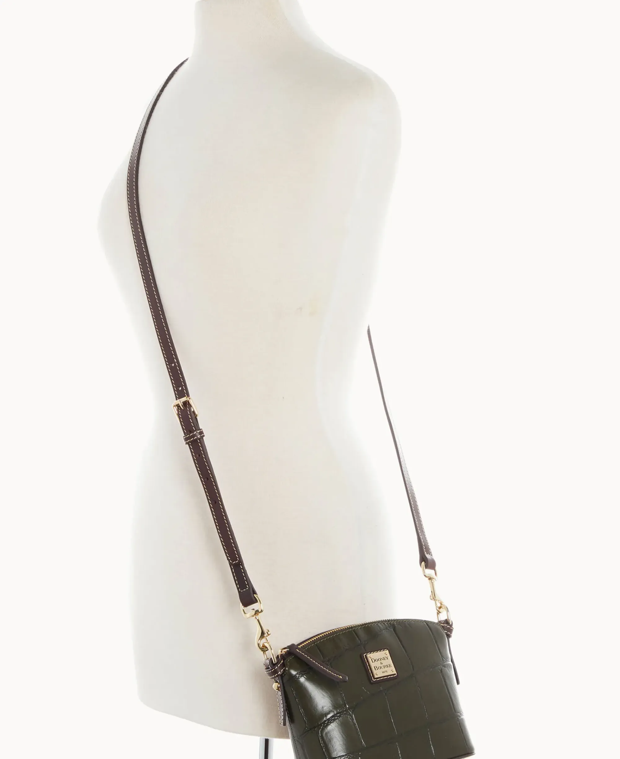 Dooney & Bourke Exotic Leather|Mini Bags<Denison Mini Domed Crossbody Olive