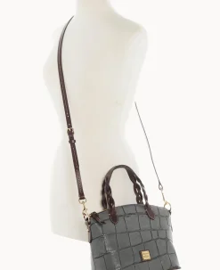 Dooney & Bourke Picnic in the Park|Exotic Leather<Denison Small Heidi Satchel Smoke Grey