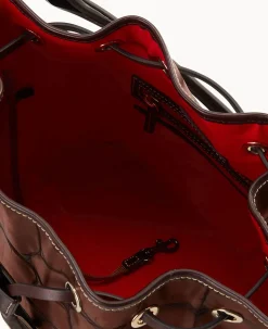 Dooney & Bourke Exotic Leather|Shoulder Bags<Denison Tasha Drawstring Cognac
