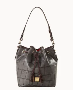 Dooney & Bourke Exotic Leather|Shoulder Bags<Denison Tasha Drawstring Smoke Grey