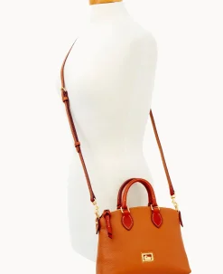 Dooney & Bourke Pebbled Leather|Mini Bags<Dillen Crossbody Satchel Caramel