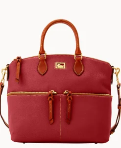 Dooney & Bourke Pebbled Leather|Shoulder Bags<Dillen Double Pocket Satchel Red