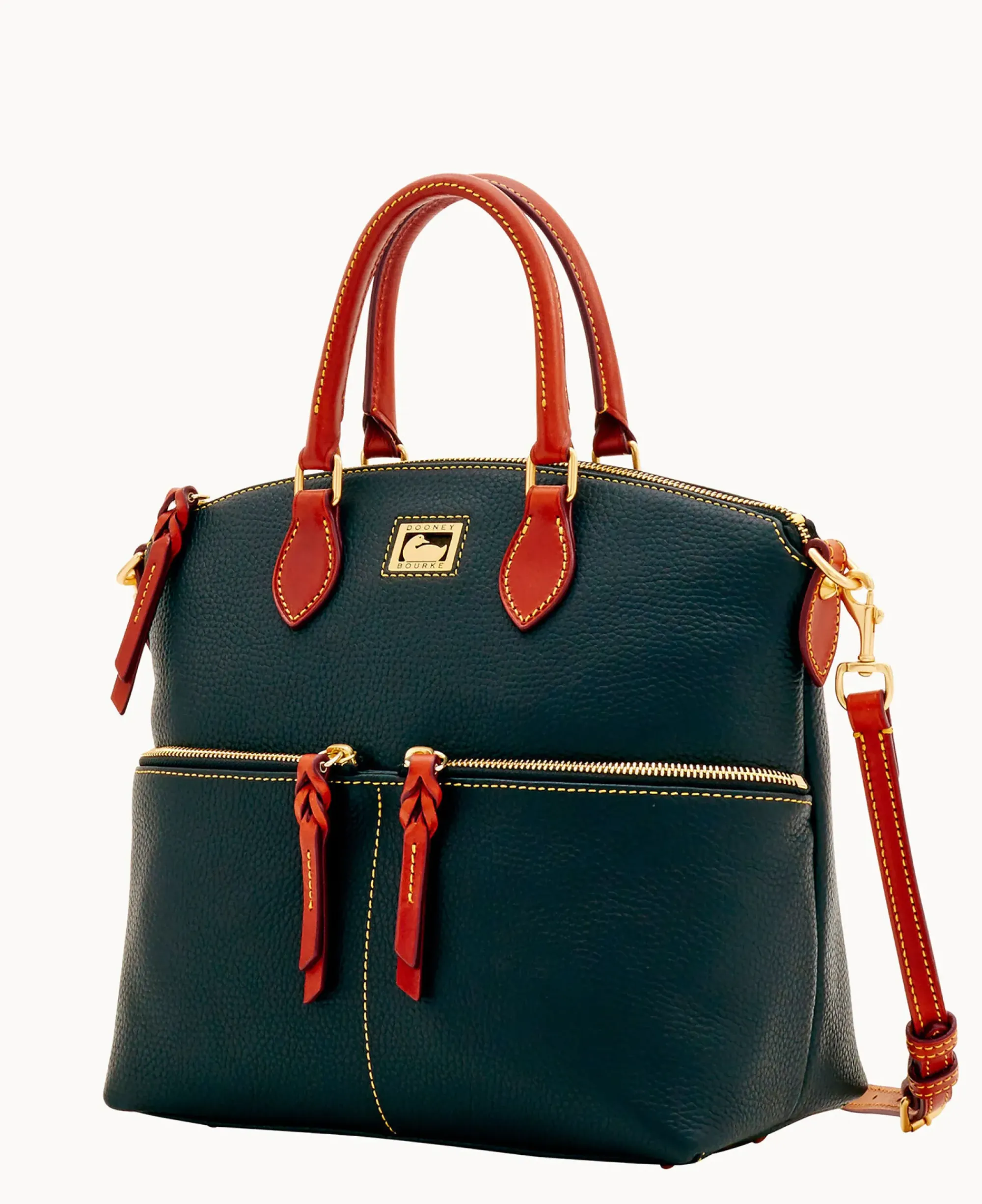 Dooney & Bourke Pebbled Leather|Shoulder Bags<Dillen Double Pocket Satchel Black