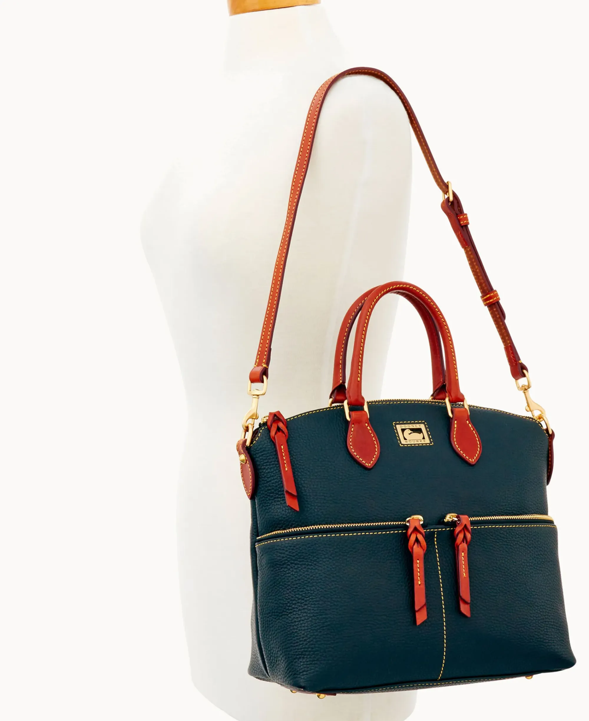 Dooney & Bourke Pebbled Leather|Shoulder Bags<Dillen Double Pocket Satchel Black