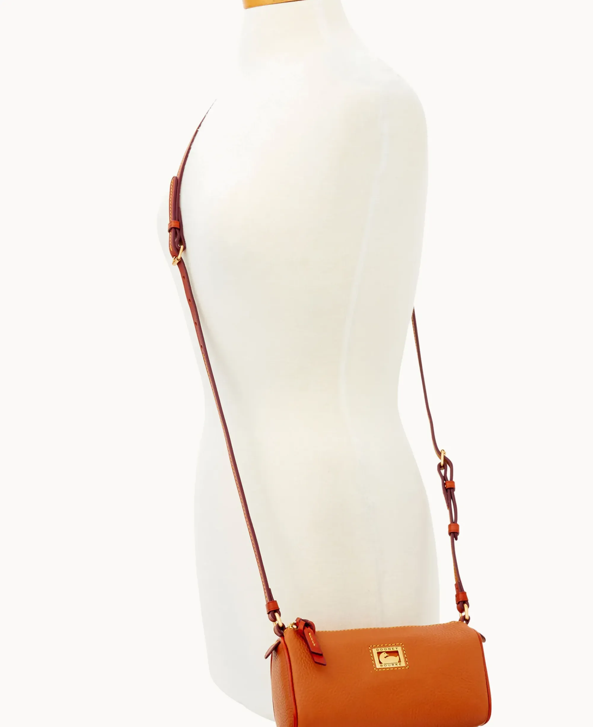 Dooney & Bourke Pebbled Leather|Mini Bags<Dillen Small Barrel Crossbody Caramel