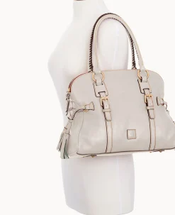 Dooney & Bourke The Florentine Collection|Picnic in the Park<Florentine Domed Buckle Satchel Ecru