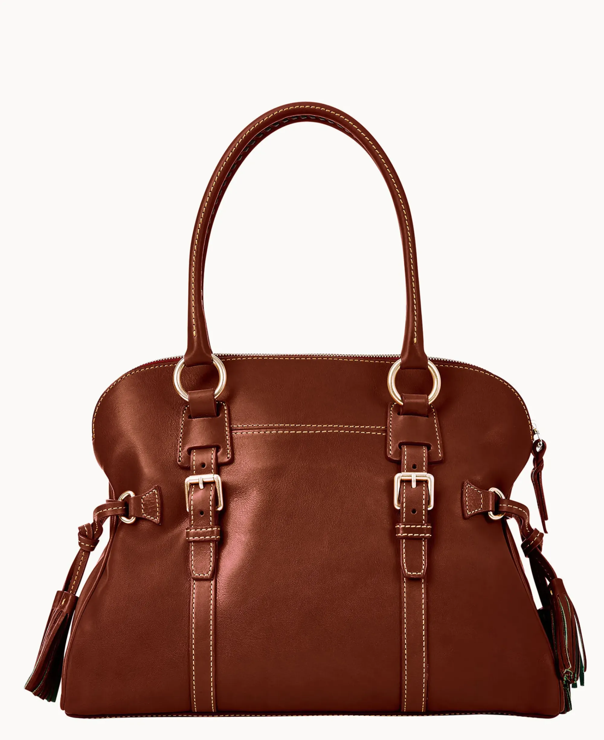 Dooney & Bourke The Florentine Collection|Picnic in the Park<Florentine Domed Buckle Satchel Chestnut
