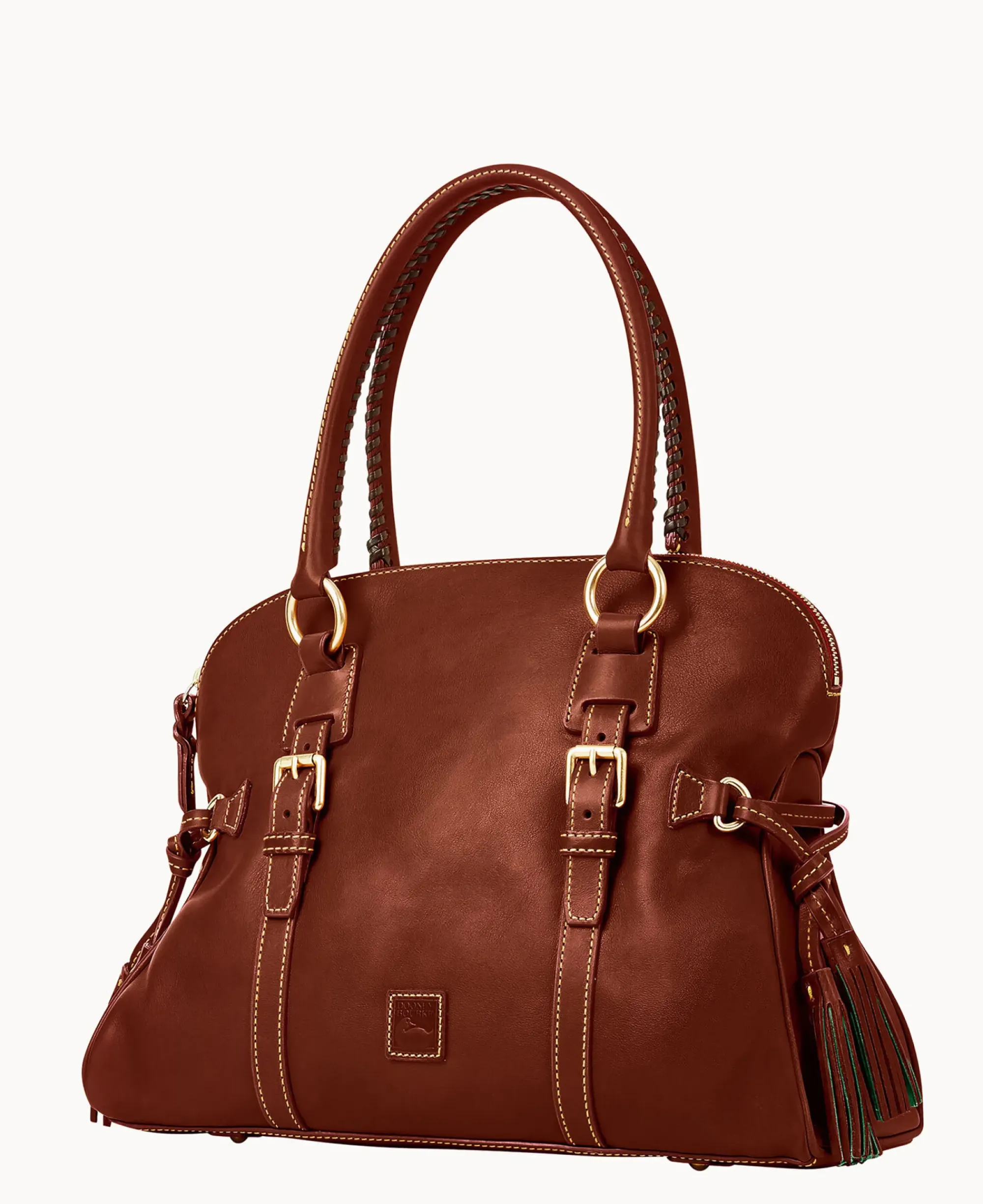 Dooney & Bourke The Florentine Collection|Picnic in the Park<Florentine Domed Buckle Satchel Chestnut