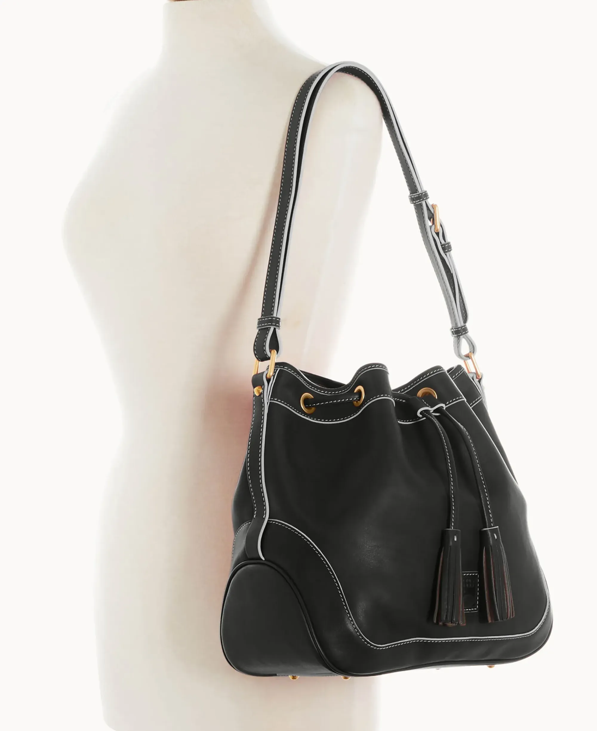 Dooney & Bourke The Florentine Collection|Smooth Leather<Florentine Drawstring Black