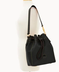 Dooney & Bourke The Florentine Collection|Smooth Leather<Florentine Hattie Drawstring Black Black