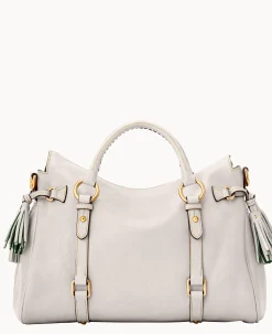 Dooney & Bourke The Florentine Collection|Ready For the Getaway<Florentine Large Satchel Ecru