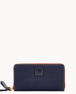Dooney & Bourke The Florentine Collection|Grab and Go<Florentine Large Zip Around Wristlet Navy