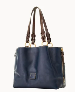 Dooney & Bourke The Florentine Collection|Picnic in the Park<Florentine Large Zip Barlow Navy