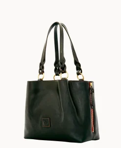 Dooney & Bourke The Florentine Collection|Picnic in the Park<Florentine Large Zip Barlow Black Black