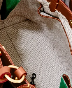 Dooney & Bourke The Florentine Collection|Picnic in the Park<Florentine Large Zip Barlow Chestnut