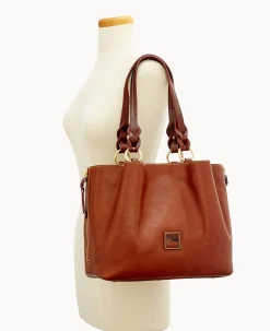 Dooney & Bourke The Florentine Collection|Picnic in the Park<Florentine Large Zip Barlow Chestnut
