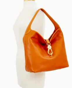 Dooney & Bourke The Florentine Collection|Ready For the Getaway<Florentine Logo Lock Shoulder Bag Natural