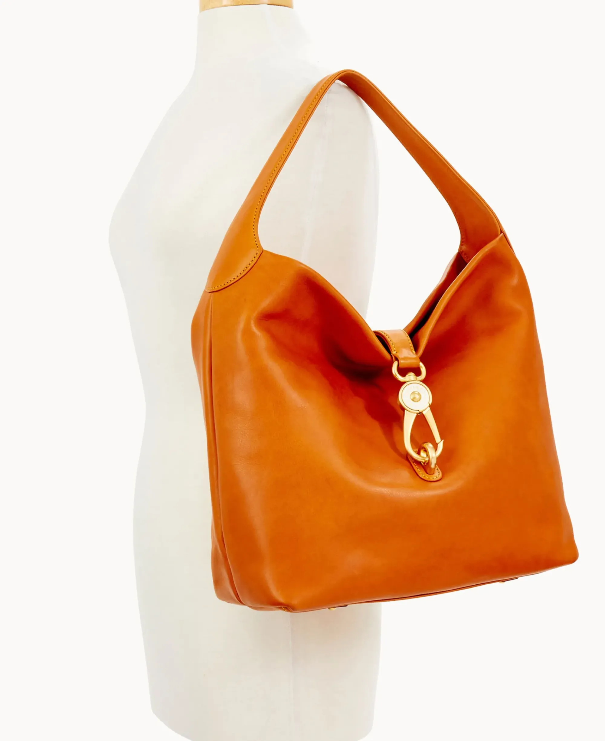 Dooney & Bourke The Florentine Collection|Ready For the Getaway<Florentine Logo Lock Shoulder Bag Natural