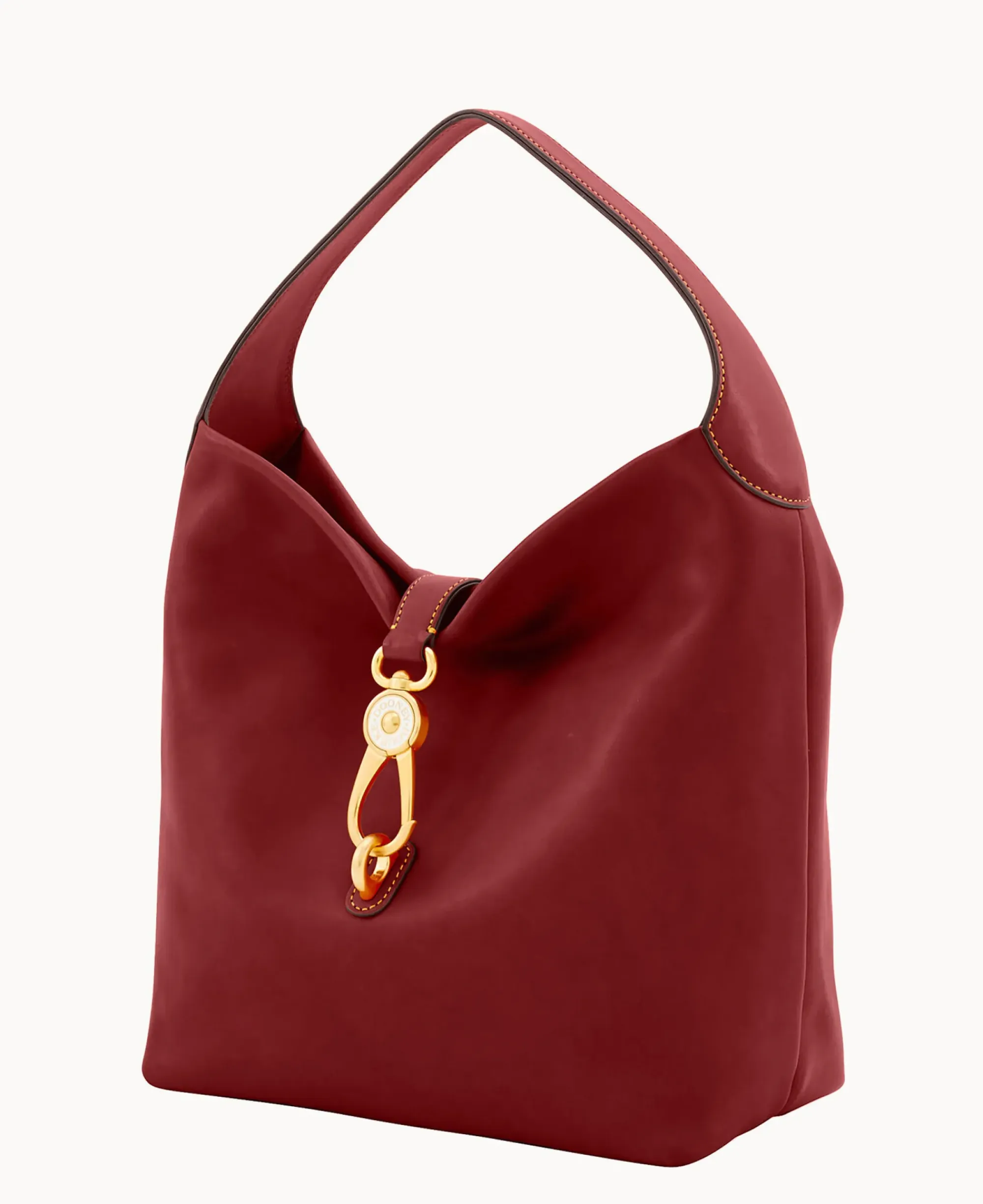 Dooney & Bourke The Florentine Collection|Ready For the Getaway<Florentine Logo Lock Shoulder Bag Bordeaux