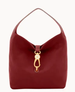 Dooney & Bourke The Florentine Collection|Ready For the Getaway<Florentine Logo Lock Shoulder Bag Bordeaux