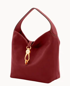 Dooney & Bourke The Florentine Collection|Ready For the Getaway<Florentine Logo Lock Shoulder Bag Bordeaux