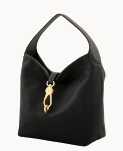 Dooney & Bourke The Florentine Collection|Ready For the Getaway<Florentine Logo Lock Shoulder Bag Black Black