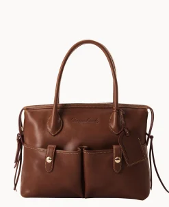 Dooney & Bourke The Florentine Collection|Picnic in the Park<Florentine Medium East West Satchel Chestnut