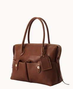Dooney & Bourke The Florentine Collection|Picnic in the Park<Florentine Medium East West Satchel Chestnut