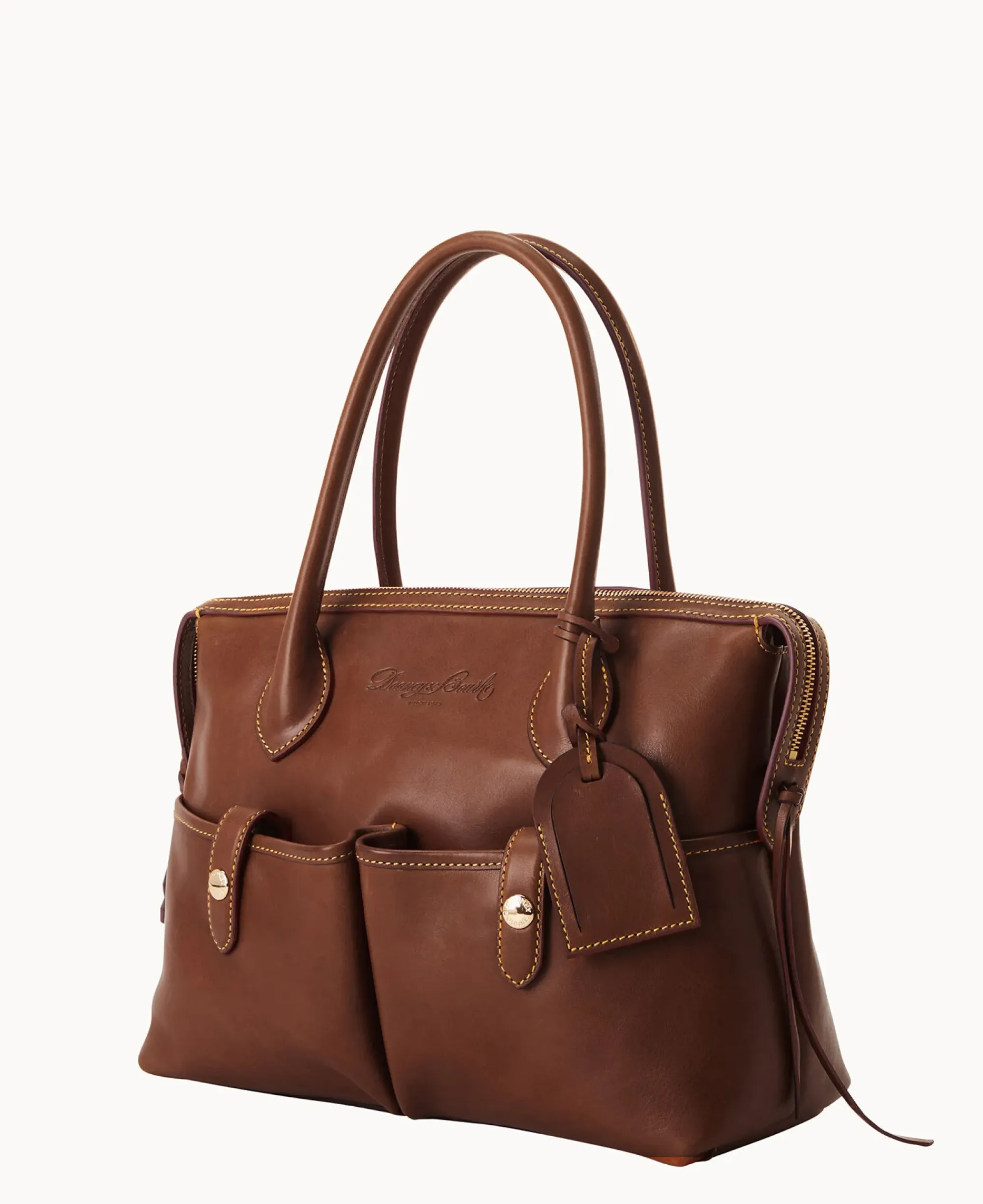 Dooney & Bourke The Florentine Collection|Picnic in the Park<Florentine Medium East West Satchel Chestnut