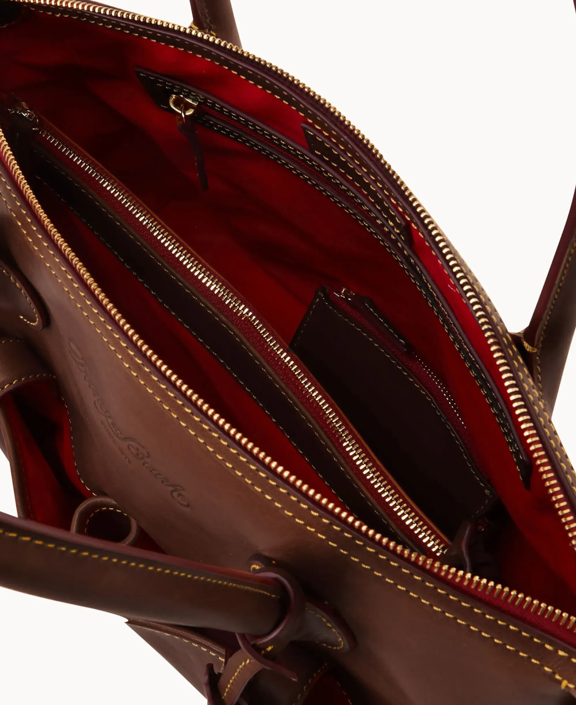 Dooney & Bourke The Florentine Collection|Picnic in the Park<Florentine Medium East West Satchel Chestnut
