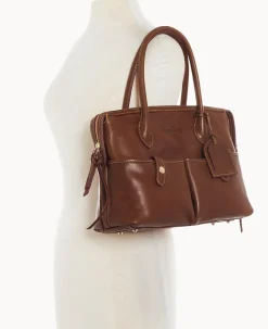 Dooney & Bourke The Florentine Collection|Picnic in the Park<Florentine Medium East West Satchel Chestnut