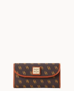 Dooney & Bourke The Gretta Collection|Grab and Go<Gretta Continental Clutch Brown Tmoro