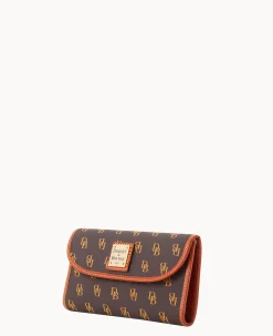 Dooney & Bourke The Gretta Collection|Grab and Go<Gretta Continental Clutch Brown Tmoro