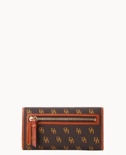 Dooney & Bourke The Gretta Collection|Grab and Go<Gretta Continental Clutch Brown Tmoro
