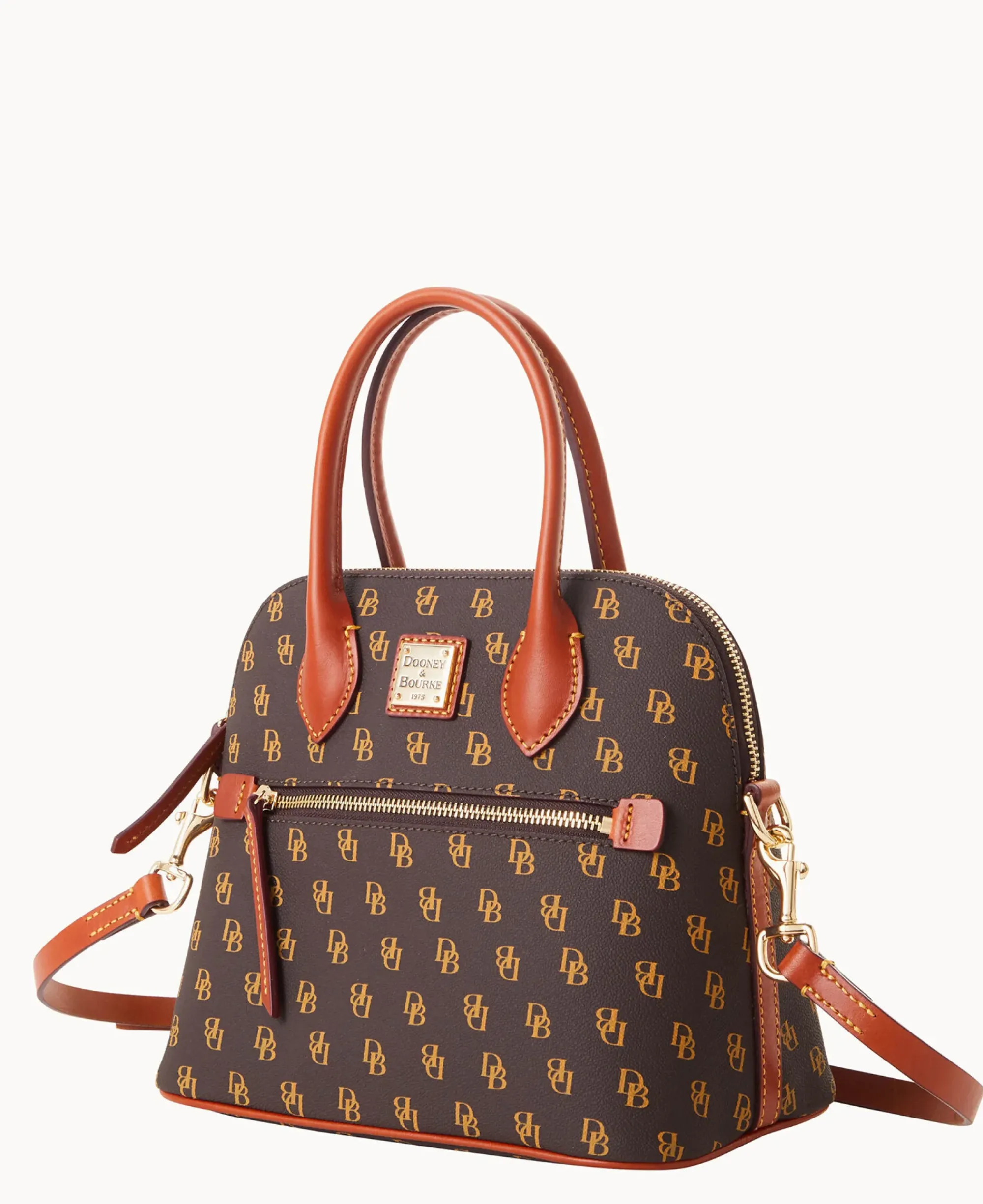Dooney & Bourke The Gretta Collection|Ready For the Getaway<Gretta Domed Satchel Brown Tmoro